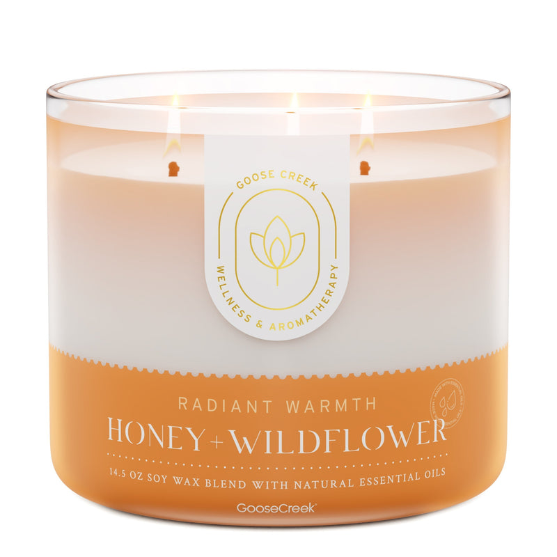 Honey & Wildflower Aromatherapy Large 3-Wick Candle (S4FMY)